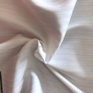 75*75 Yarn Count 100% Polyester Jacquard Fabric for Lady Dress in White Color