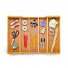 Kitchen Adjustable Bamboo Storage Organizer Expandable Drawer Organizer Trays