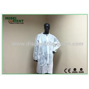 China General Disposable Medical Lab Coat Waterproof For Doctors With Zip Closure supplier
