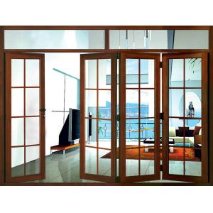 UPVC PVC Foldable Sliding Glass Doors 3 Panel Bi Fold Doors Electrophoresis Coating