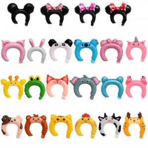 Wholesal Cute Baby Headband Toy Hairband Party foil balloon hair band Cartoon Animal Bands