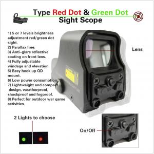 China Light Weight Paintball Gun Scopes Red And Green Dot Sight Parallax Free Shock Proof supplier