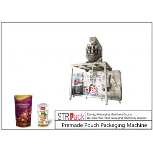 MCU Control Nuts Packaging Machine / Stand Up Pouch Filling Sealing Machine For Peanut