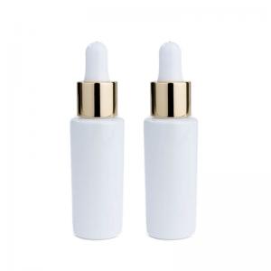 China Cylindrical Body White Dropper Bottle Glass Droppers For Essential Oils supplier