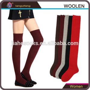 Plain Color Knee High Women Wool Socks, Winter Thick Cashmere Socks