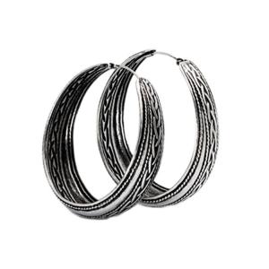 China Sterling Silver Hoop Earrings Vintage Style Jewelry (XH041024) supplier