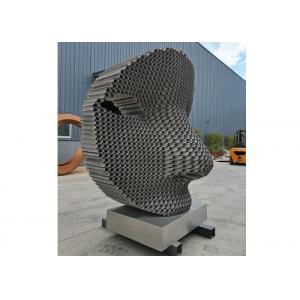China ODM Matt Finish Stainless Steel Metal Face Sculpture For Garden Decoration supplier