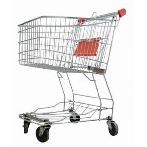 Grocery Store Shopping Carts Unfolding Style Zinc Plated Surface Treatment
