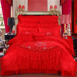 Bedding Set Luxury Wedding 100% Cotton 200TC Bed Sheet Quilt Bedding Anti-Pull Set