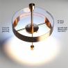 China Adjustable Height Brass Copper Circular Chandelier with UV Printing wholesale