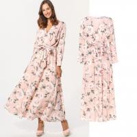 custom make new arrival style rose print long dress for woman