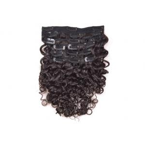 Lady Clip In Natural Hair Extensions Natural Color Double Machine Weft Long Lasting