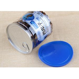 Blue Plastic Cap Clear Plastic Cylinder Aluminium Easy Open Can Packaging 700ml