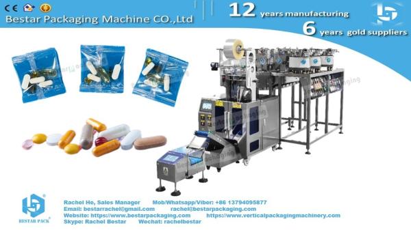 Pharma pills tablets counting packing sachet machine with checkweigher