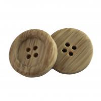 China Round Shape Fake Wooden Polyester Buttons Four Hole 36L Customized Color With Rim on sale