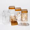China Square Pet Material Transparent Food Storage Canister With PP Lid For Kitchen wholesale