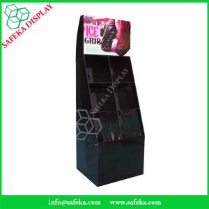 China Customized  printed Promotion Rack advertising shelf Cardboard shoe store display racks with pockets supplier