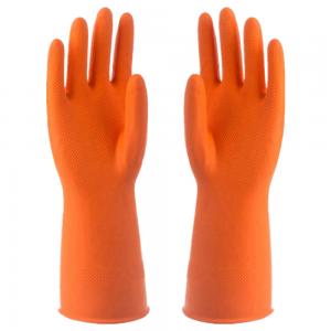 Waterproof Cleaning Latex Household Glove Flock Lining Chemical Resistant Latex Gloves