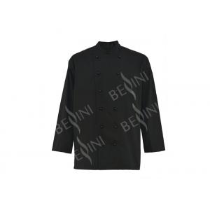 Long Sleeve Men'S Protective Work Clothing Black Chef Jacket Eco Friendly