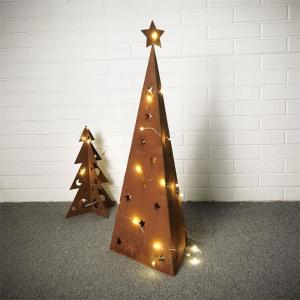 Holiday Special Corten Steel Garden Decorative Metal Christmas Tree Lamp Post