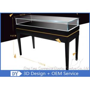 China Fashion Custom Glass Display Cases / Glossy Black Wooden Exhibition Display Plinths supplier