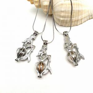 Silver Plated Creative Mermaid Fashion Jewelry Making Pearl Necklace Set