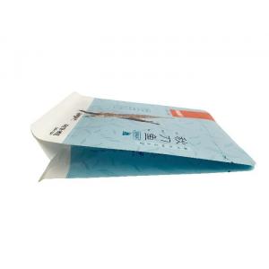 Paper Plastic Flat Bottom Pouches Bag 90g Dry Lamination For Dried Fish