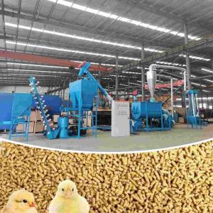 China 1000kg/H Feed Pellet Production Line Livestock Poultry Feed Production Machine supplier