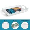 Customizable Printable White Plastic Blanks Desk Dinnerware Trays With Handles Rectangle Sublimation Serving Tray