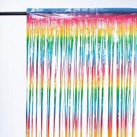 China 1M 2M Rainbow Foil Curtain Backdrop 100x200cm Fringe Party Backdrop for sale