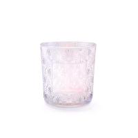 China Custom Carved Transparent Frosted Glass Candle Cup Handmade on sale