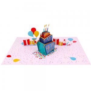 3D SBS Board Happy Birthday Paper Cards For Cake