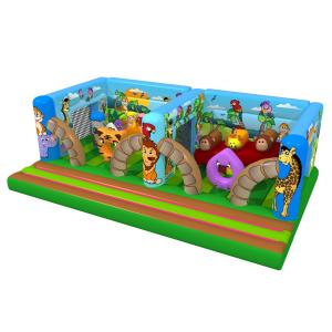 China Big Kids Inflatable Bounce House Animals World Tiger And Palm Trees EN14960 supplier
