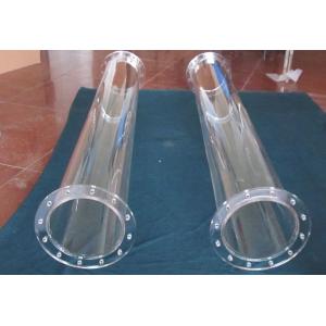 China Solar Reactor Applied Heat Resistant Fused Quartz Glass Tube With Flange Quartz tube heating element supplier