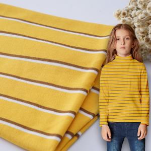 Skin Friendly Double Knit Fabric Striped Cotton Material For Casual Wear