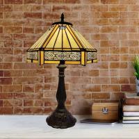 China 30cm 40cm Antique Desk Decor Lamp Bar Bedroom Living Room Home Decoration Light Handcrafte Stained Glass Table Lamp on sale