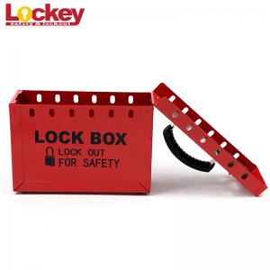 China Portable Steel Loto Safety Lock Group Lockout Box Red Color Ong Service Life supplier