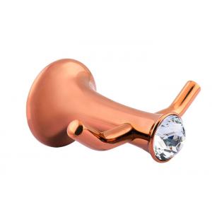 China Zinc Alloy and Crystal Bathroom Accessory Robe Hook Modern Design Plate Rose Gold supplier