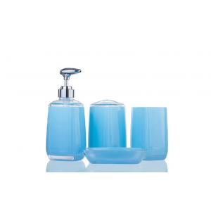 China Fashion Blue Plastic Bath Accessory Sets , 4 Piece Bathroom Sets supplier