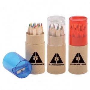 China 3.5 inch 6pcs natural  colour pencil set with sharpener custom gift mini color pencil supplier