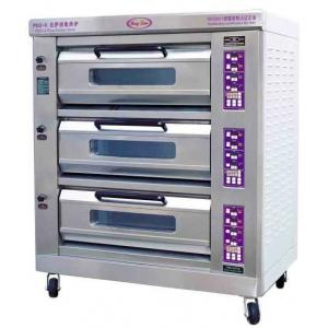 China Luxury Commercial Pizza Oven With Microcomputer Control 3 Layer 6 Trays supplier