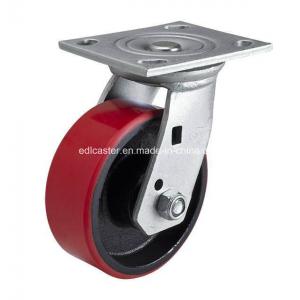 Red 5" 400kg Plate Swivel TPU Caster Versatile and Customizable for Caster Needs