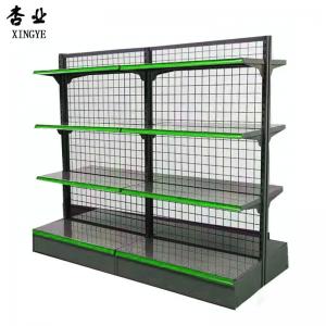 Supermarket Metal Grid Display Rack Q235 Double Sided Gird Display Shelving