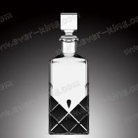 China 700ml Customized Square Brandy Glass Bottle on sale