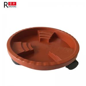 China Circular Flower Pot Trays Plastic Plant Pot Trays With Rollers Eco Friendly supplier