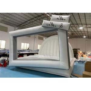 China 0.55mm PVC White Bounce House Inflatable Photo Bouncer Frame Wall supplier