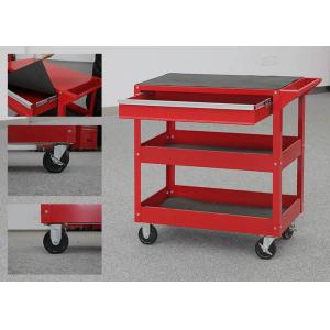 32 Inch Color Customizable Metal Tool Cart On Wheels With Drawer And 2 Trays