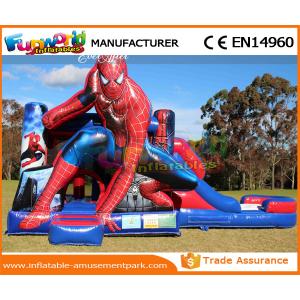 Black and white Inflatable Bouncer Slide / spiderman bouncy jumping castles