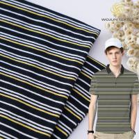 China High Quality Plain Jersey 190gsm Striped Knit Cotton Fabric For Polo Shirt on sale