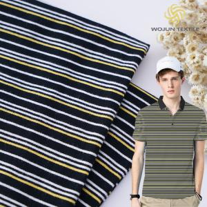 High Quality Plain Jersey 190gsm Striped Knit Cotton Fabric For Polo Shirt